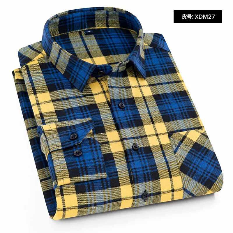 Men's Winter Flannel Checkered Shirts Long Sleeve