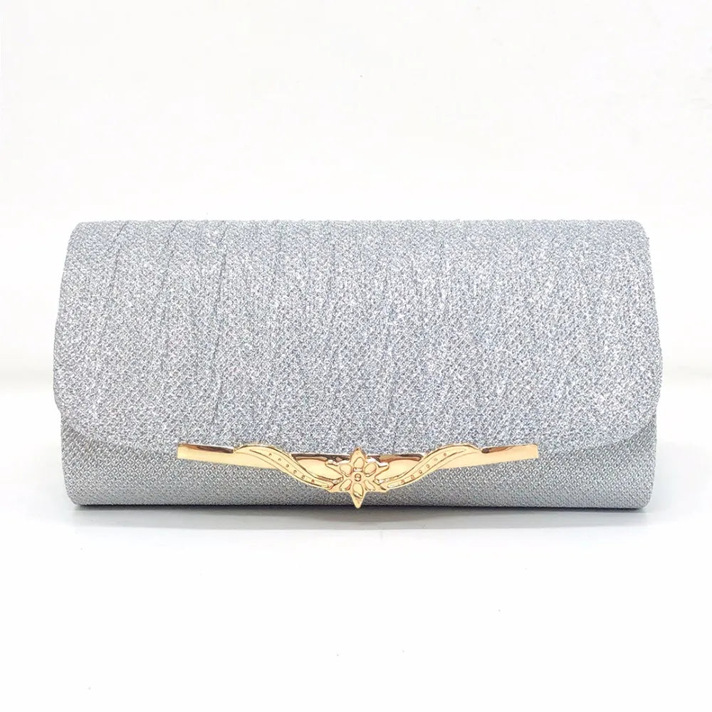 Evening Glitter Clutch Over Shoulder with Chain