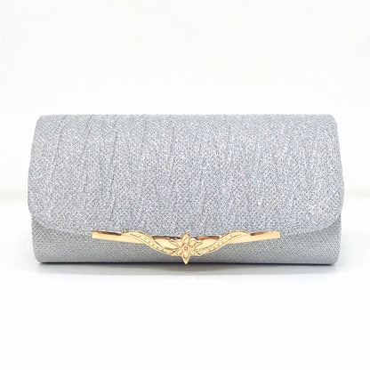 Evening Glitter Clutch Over Shoulder with Chain