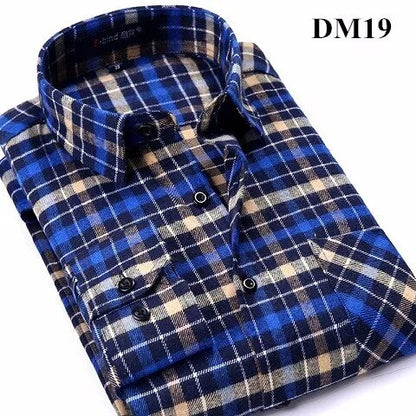 Men's Winter Flannel Checkered Shirts Long Sleeve