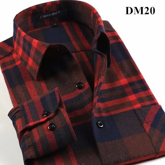 Men's Winter Flannel Checkered Shirts Long Sleeve