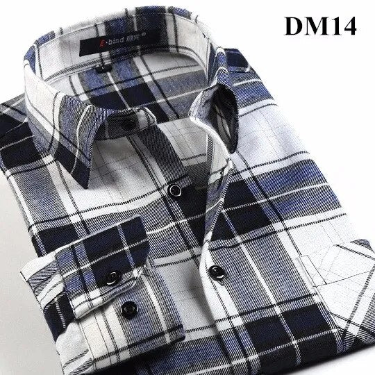 Men's Winter Flannel Checkered Shirts Long Sleeve