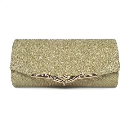 Evening Glitter Clutch Over Shoulder with Chain