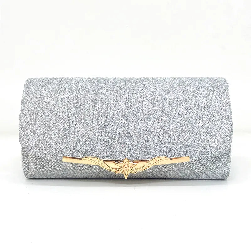 Evening Glitter Clutch Over Shoulder with Chain