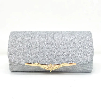 Evening Glitter Clutch Over Shoulder with Chain