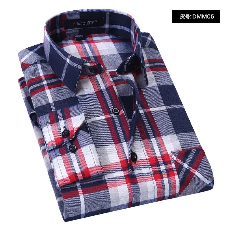 Men's Winter Flannel Checkered Shirts Long Sleeve