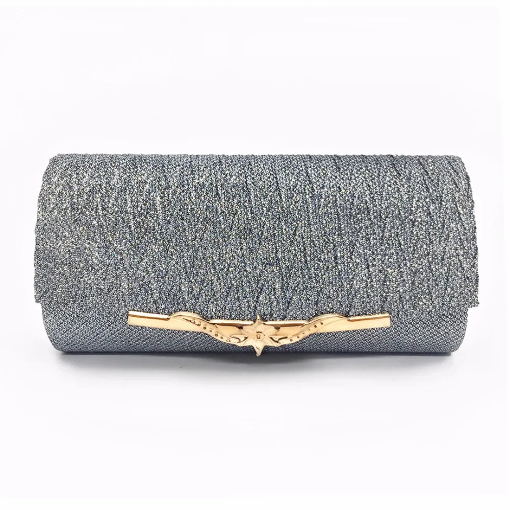 Evening Glitter Clutch Over Shoulder with Chain