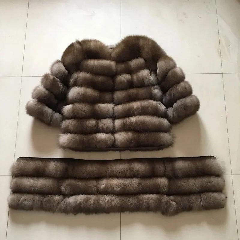 Fox fur down coat high quality