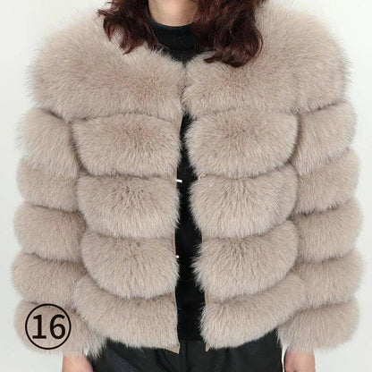 Real Fox Fur Coat Women Winter Warm Luxury Fur Jacket Plus