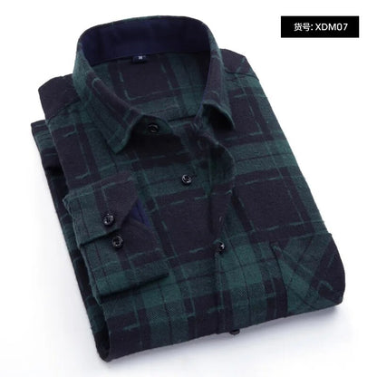 Men's Winter Flannel Checkered Shirts Long Sleeve