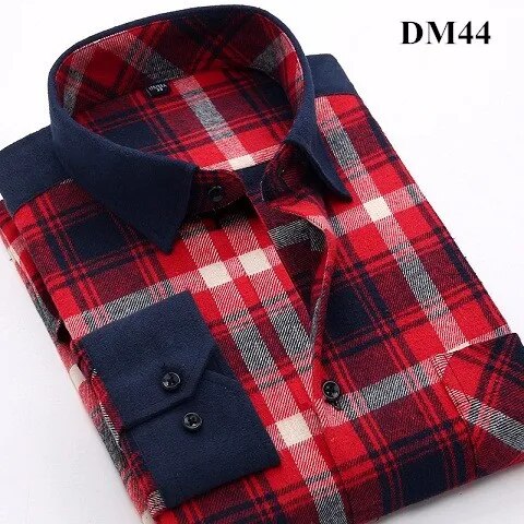 Men's Winter Flannel Checkered Shirts Long Sleeve