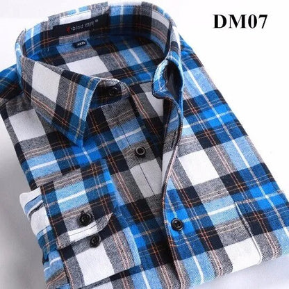 Men's Winter Flannel Checkered Shirts Long Sleeve