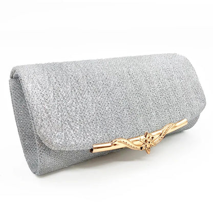 Evening Glitter Clutch Over Shoulder with Chain