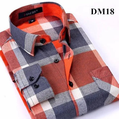 Men's Winter Flannel Checkered Shirts Long Sleeve