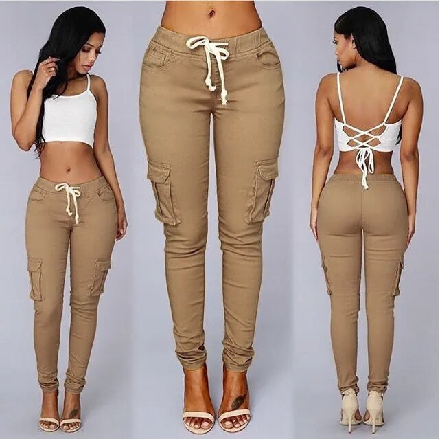 Elegant Drawstring Long Pencil Pants Elastic Waist Plus Sizes Avail ３XL