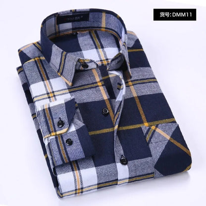 Men's Winter Flannel Checkered Shirts Long Sleeve