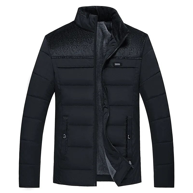 Men's Thick Winter Jacket Warm Zipper & Padded