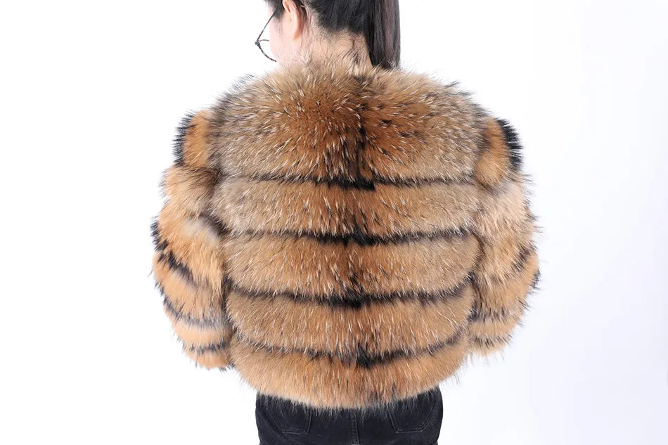 Real Fox Fur Coat Women Winter Warm Luxury Fur Jacket Plus