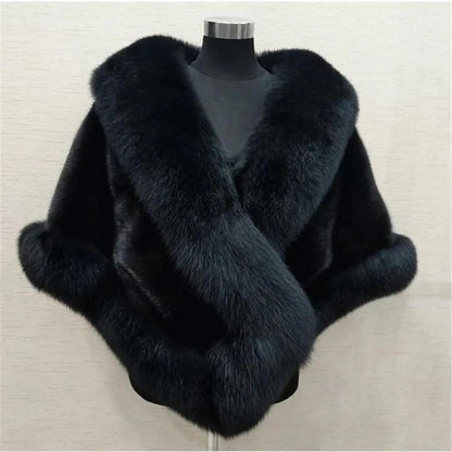 Faux Fur Wraps Coat White Shrug Women Jacket