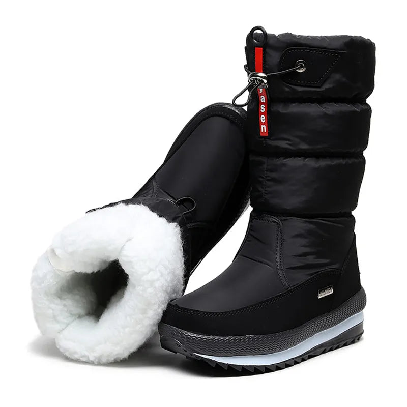 Women Snow Boots Platform Winter Boots Thick Plush Waterproof Non-slip Warm