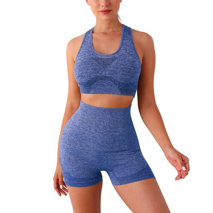 Gym Set with Push-Up Seamless Yoga High-Waist Shorts