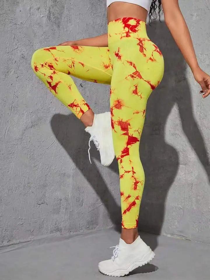 New Design, Tie-Dyed Yoga Leggings: High Waist, Gym, Running sports wear