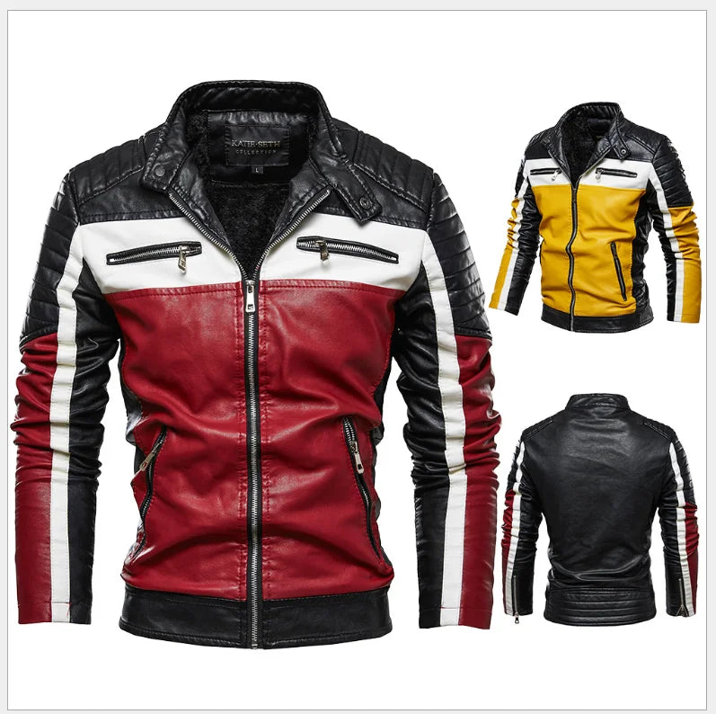 New European Style Men's Motorcycle Jacket