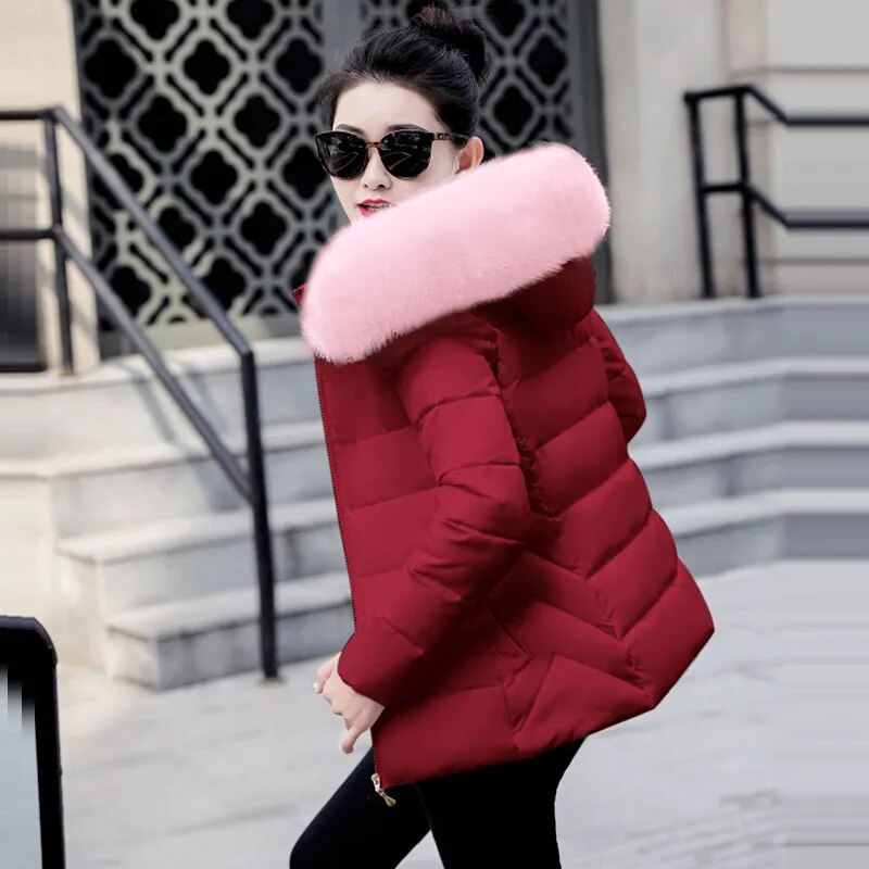 Winter Jacket Big Fur Hoodie Thick Warm Winter Coat