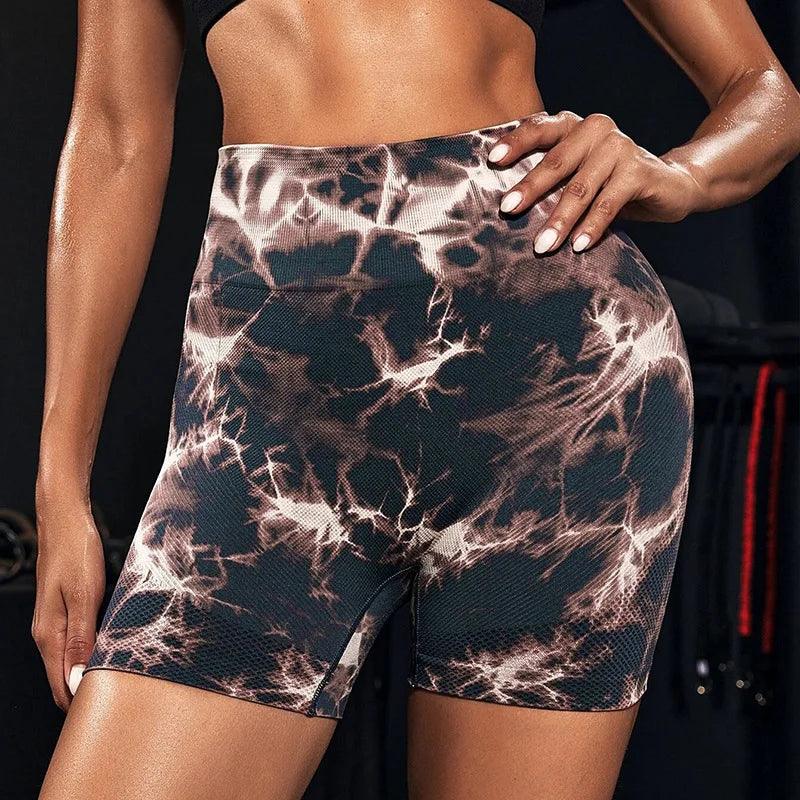 Tie-Dyed Yoga Shorts: High Support, High Elastic Yoga Leggings