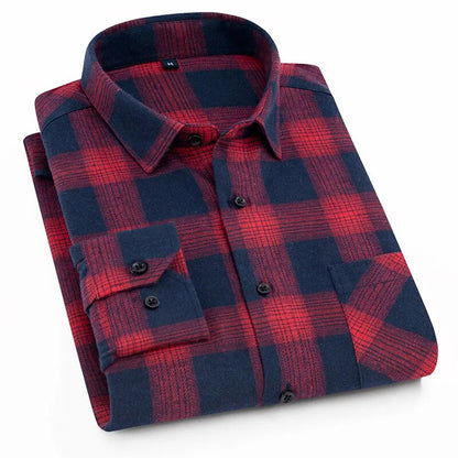 Men's Winter Flannel Checkered Shirts Long Sleeve