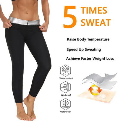 Women Thermal Leggings Workout Sauna Pants Body Shaper Sweat Shapewear Weight