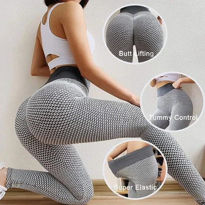 High Waist Honeycomb Yoga Shorts: Seamless, Scrunch Butt Lift