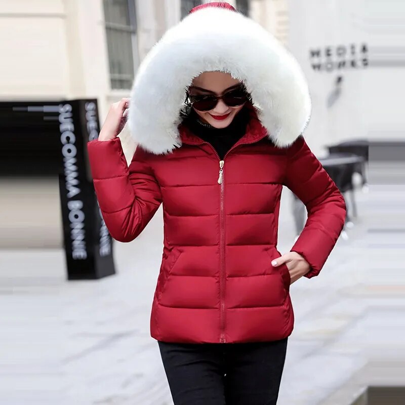 Winter Jacket Big Fur Hoodie Thick Warm Winter Coat