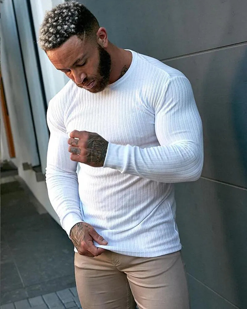 Men Thin Long Sleeve Body Casual Slim Fit Sweaters