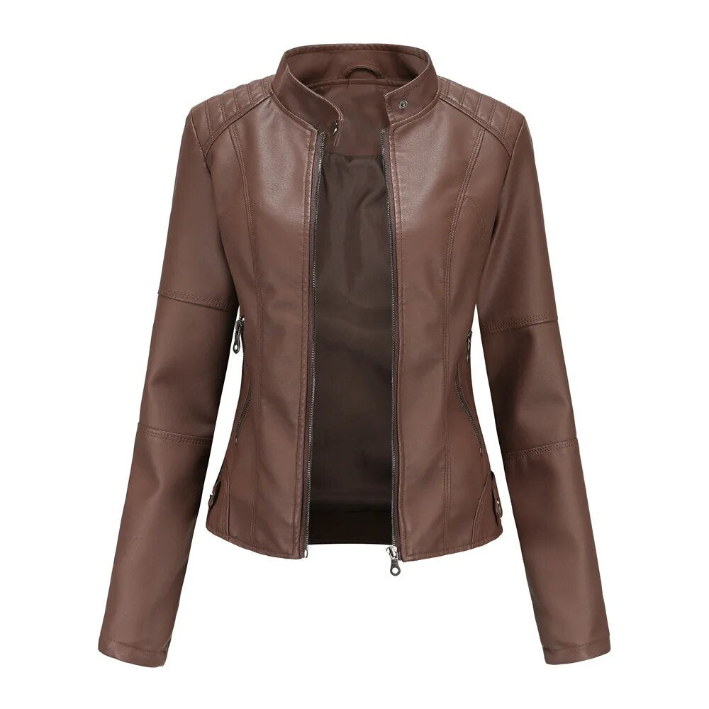 Biker Style Faux Leather Jacket