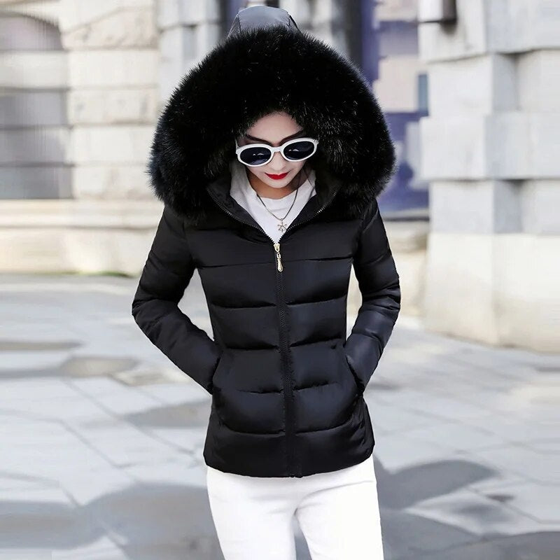 Winter Jacket Big Fur Hoodie Thick Warm Winter Coat