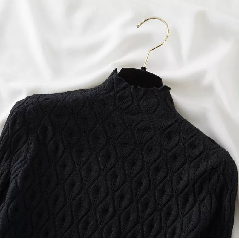 Short Turtleneck Warm Pullover Slim Knitted Sweater