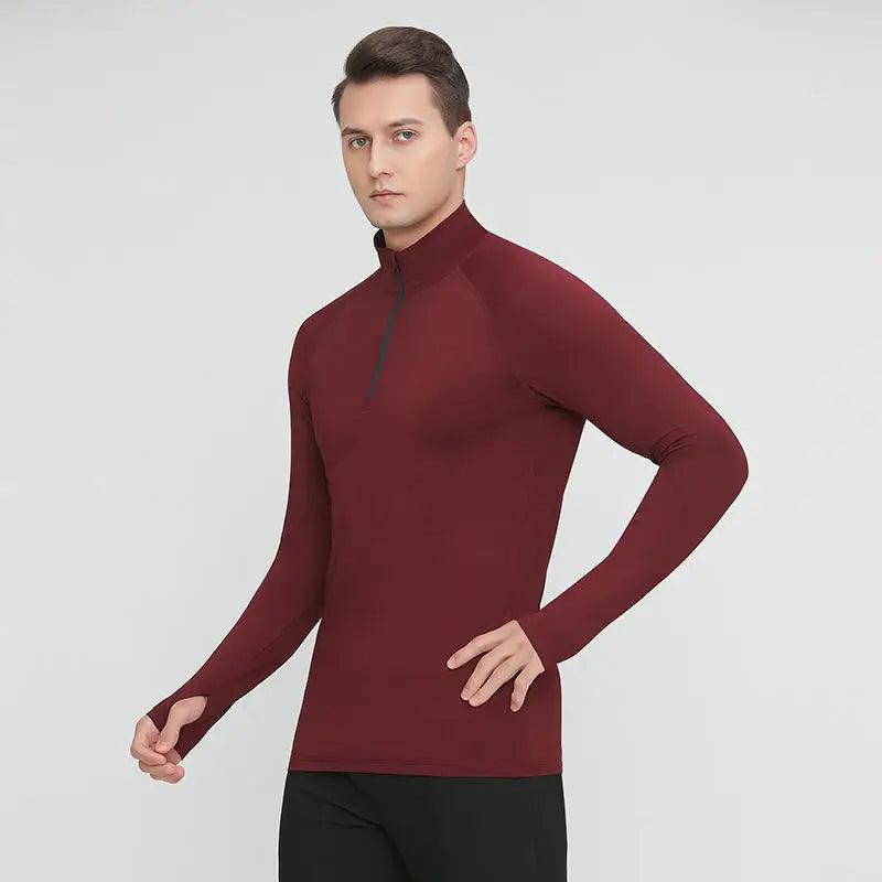 Breathable Training Top for men with Zipper Long Sleeve for Men