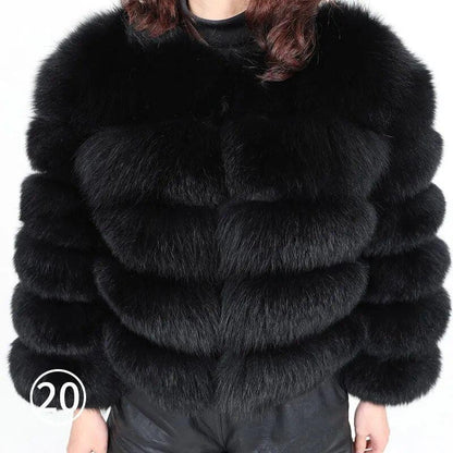 Real Fox Fur Coat Women Winter Warm Luxury Fur Jacket Plus