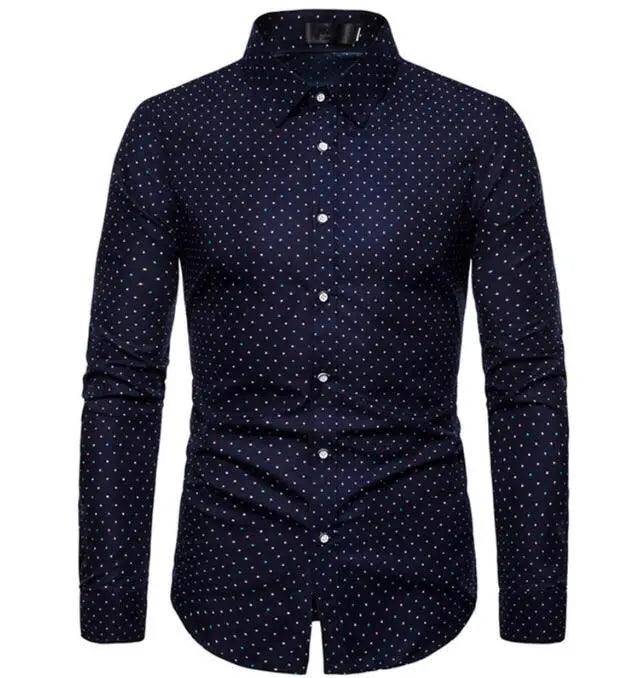 High-Quality Print Casual Slim-Fit Long Sleeve Men's Shirt