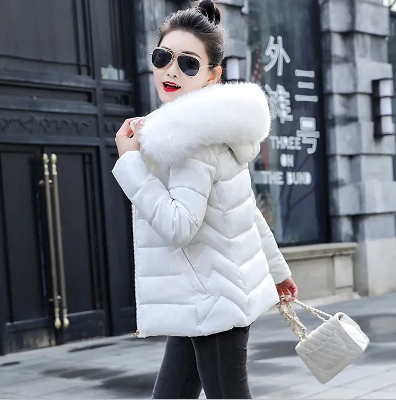 Winter Jacket Big Fur Hoodie Thick Warm Winter Coat