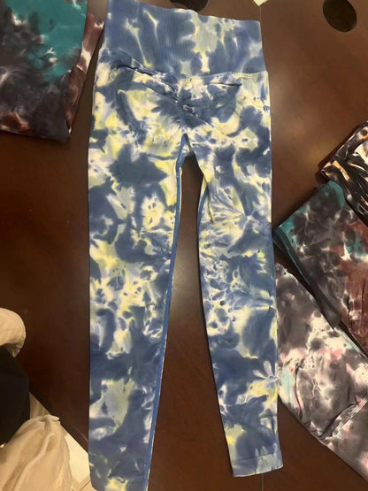 New Design, Tie-Dyed Yoga Leggings: High Waist, Gym, Running sports wear