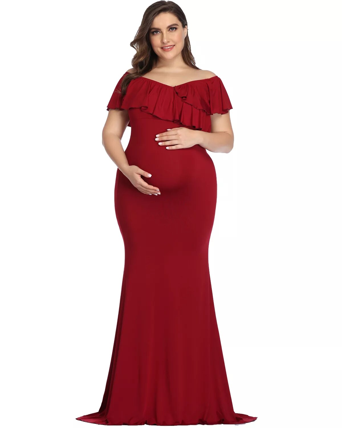 Maternity Dresses Plus Size Elegant Long Dress