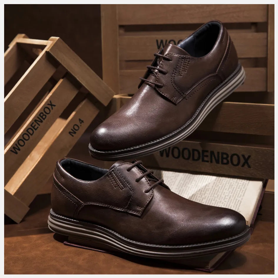 Leather Casual Lace-up Dressy shoes For Men