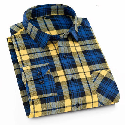 Men's Winter Flannel Checkered Shirts Long Sleeve