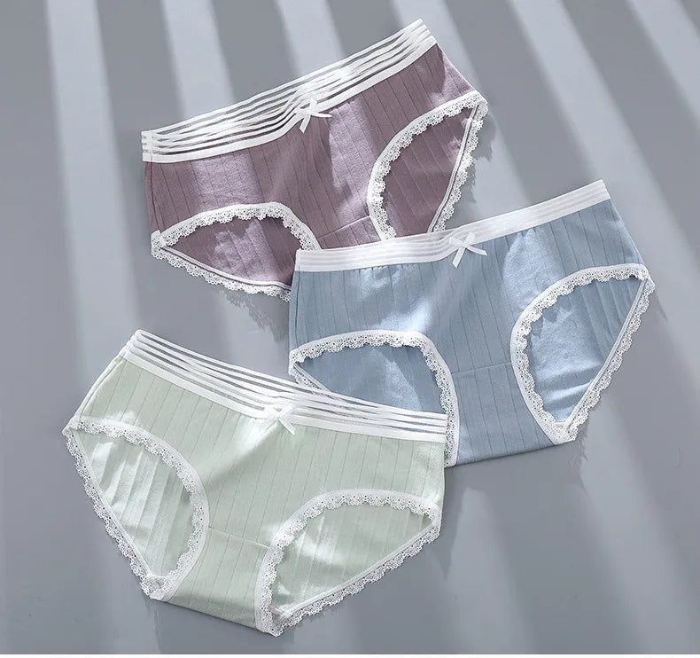 3 pack Cotton Underwear breathable briefs for women