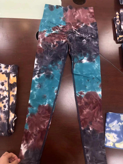 New Design, Tie-Dyed Yoga Leggings: High Waist, Gym, Running sports wear