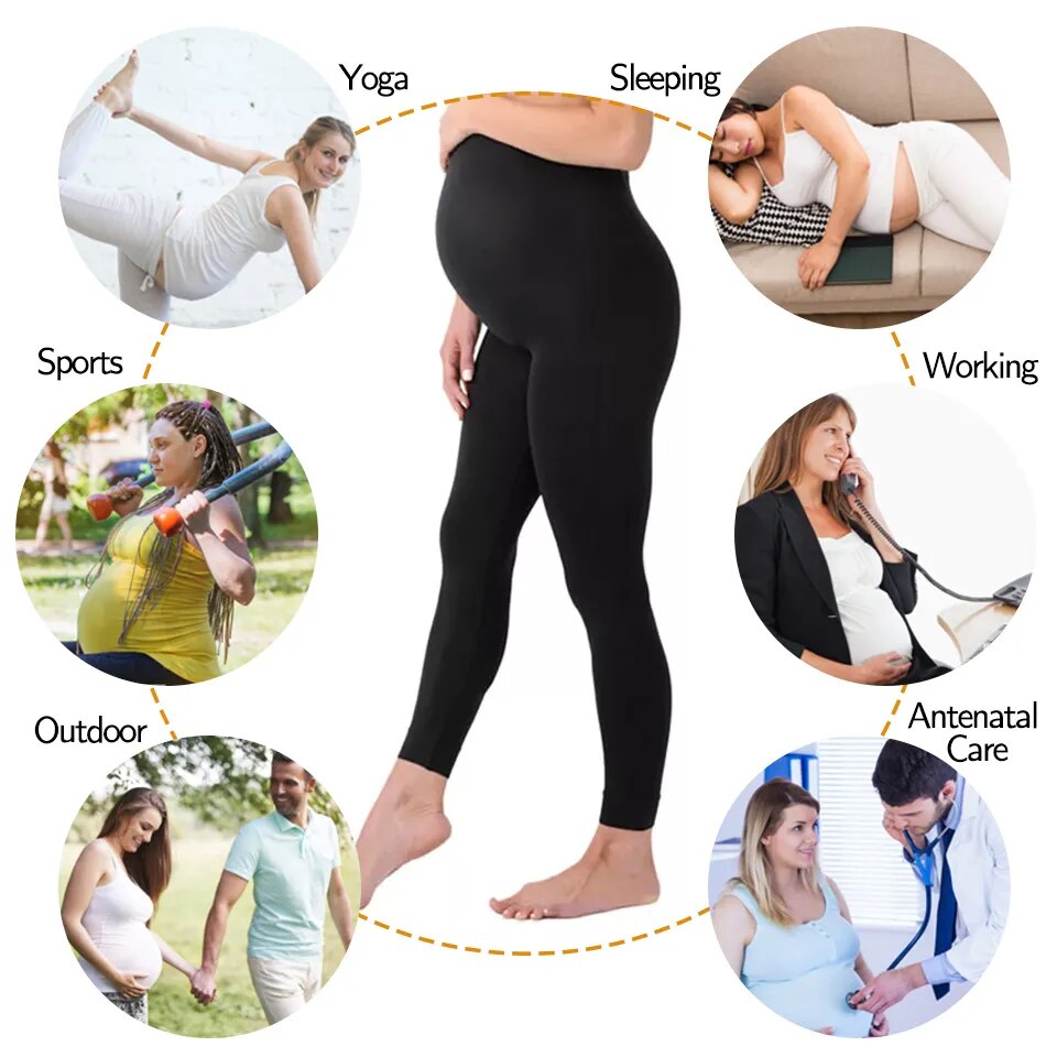 High Waist pregnancy Leggings Skinny Maternity pants Belly Support Knitted Leggins