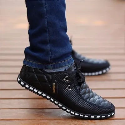 Men Leather Casual Breathable Light Shoes