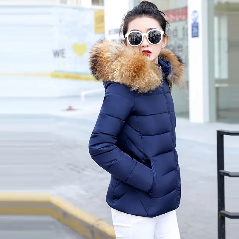 Winter Jacket Big Fur Hoodie Thick Warm Winter Coat